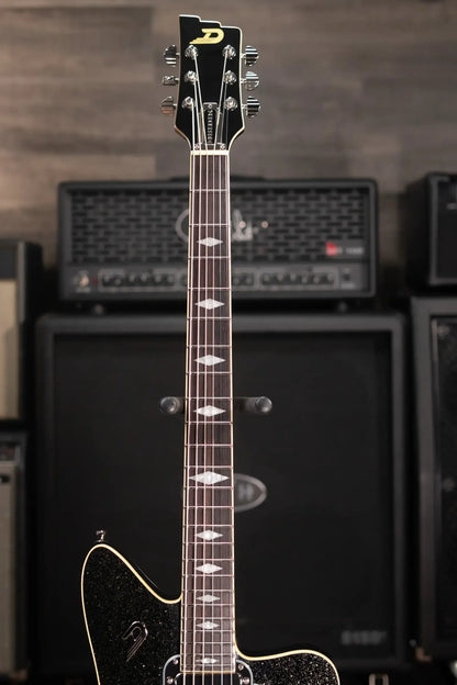 Duesenberg Paloma Baritone Electric Guitar - Black Sparkle with Gig Bag