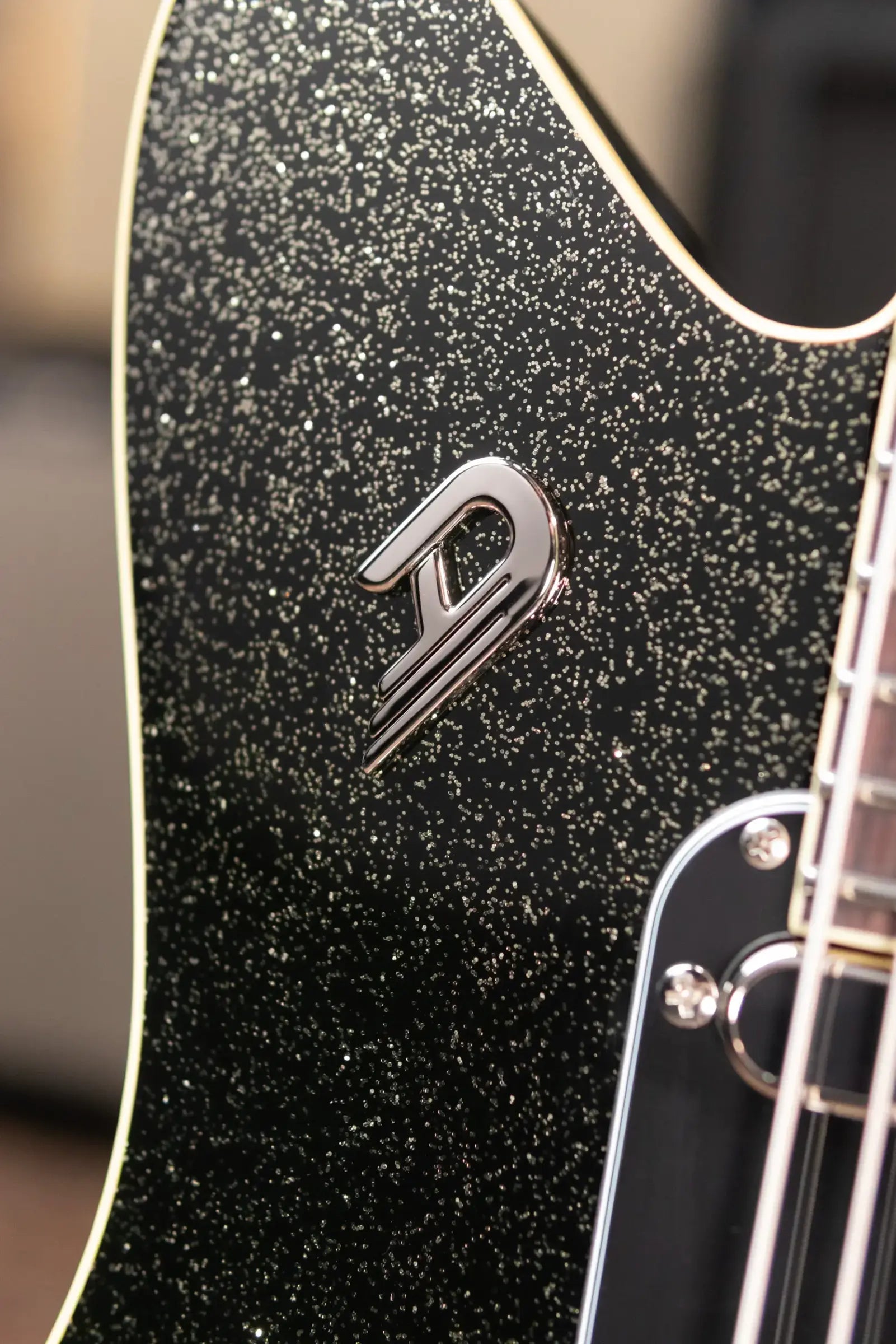 Duesenberg Paloma Baritone Electric Guitar - Black Sparkle with Gig Bag