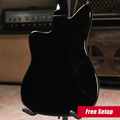 Duesenberg Paloma Baritone Electric Guitar - Black Sparkle with Gig Bag