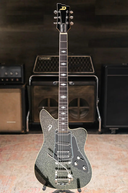 Duesenberg Paloma Baritone Electric Guitar - Black Sparkle with Gig Bag