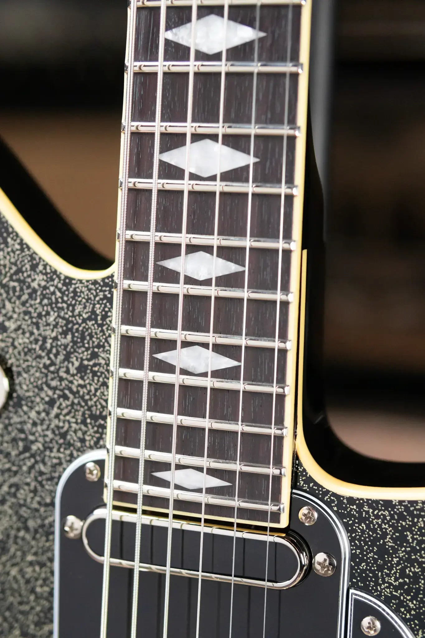 Duesenberg Paloma Baritone Electric Guitar - Black Sparkle with Gig Bag