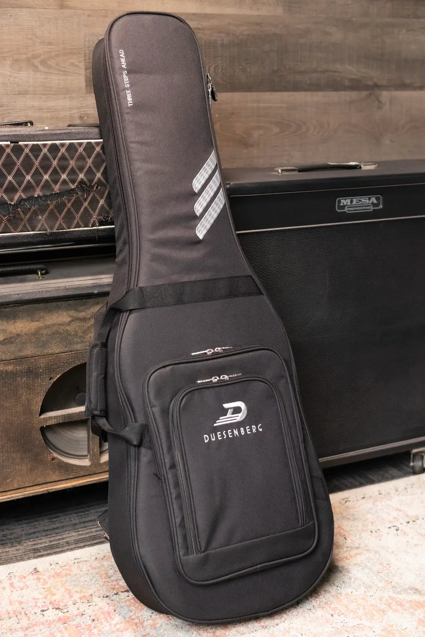 Duesenberg Paloma Baritone Electric Guitar - Black Sparkle with Gig Bag