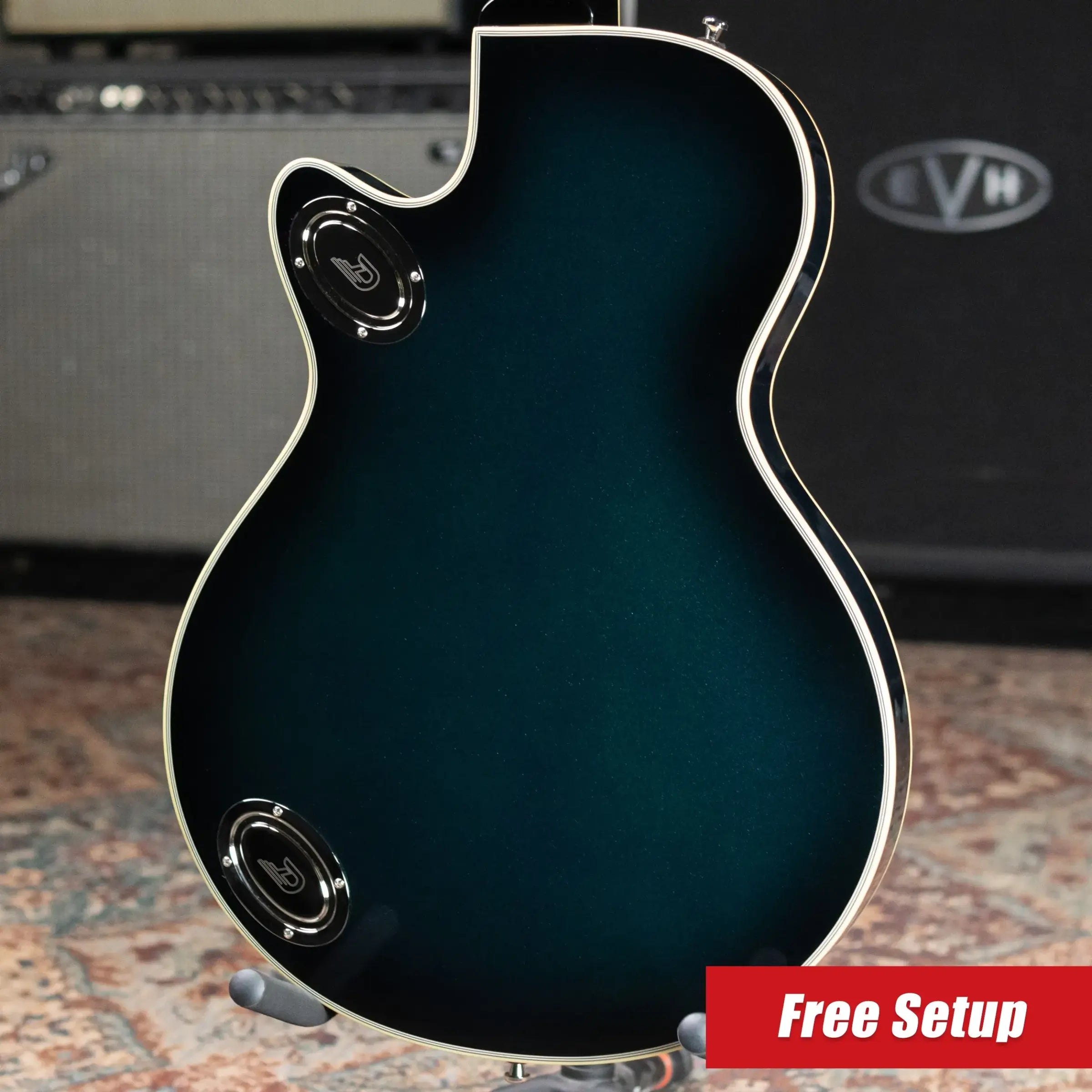 Duesenberg Starplayer TV DLX Semi-Hollow Electric Guitar - Catalina Green Burst with Hardshell Case