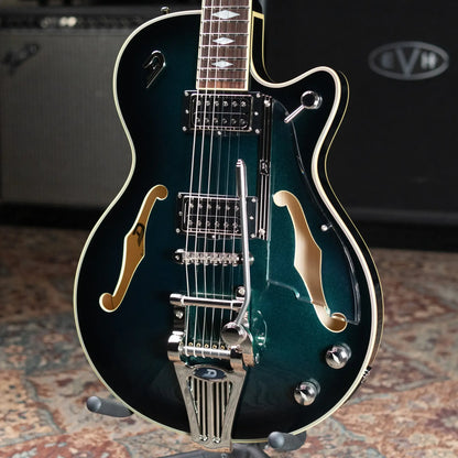 Duesenberg Starplayer TV DLX Semi-Hollow Electric Guitar - Catalina Green Burst with Hardshell Case