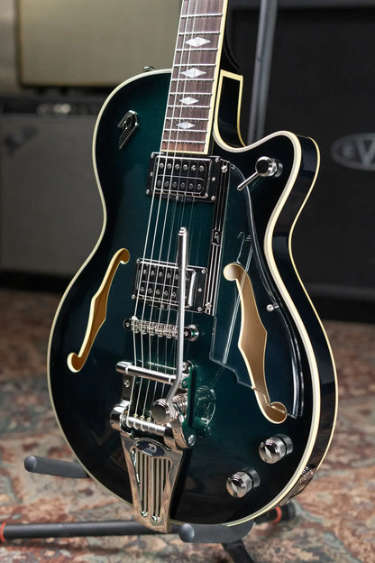 Duesenberg Starplayer TV DLX Semi-Hollow Electric Guitar - Catalina Green Burst with Hardshell Case