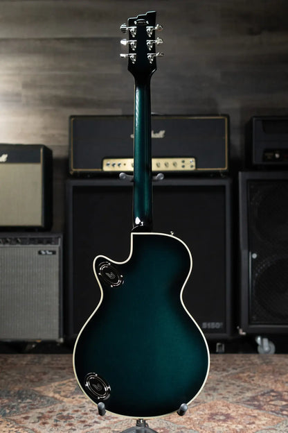 Duesenberg Starplayer TV DLX Semi-Hollow Electric Guitar - Catalina Green Burst with Hardshell Case