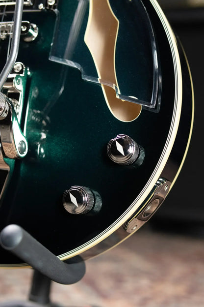 Duesenberg Starplayer TV DLX Semi-Hollow Electric Guitar - Catalina Green Burst with Hardshell Case