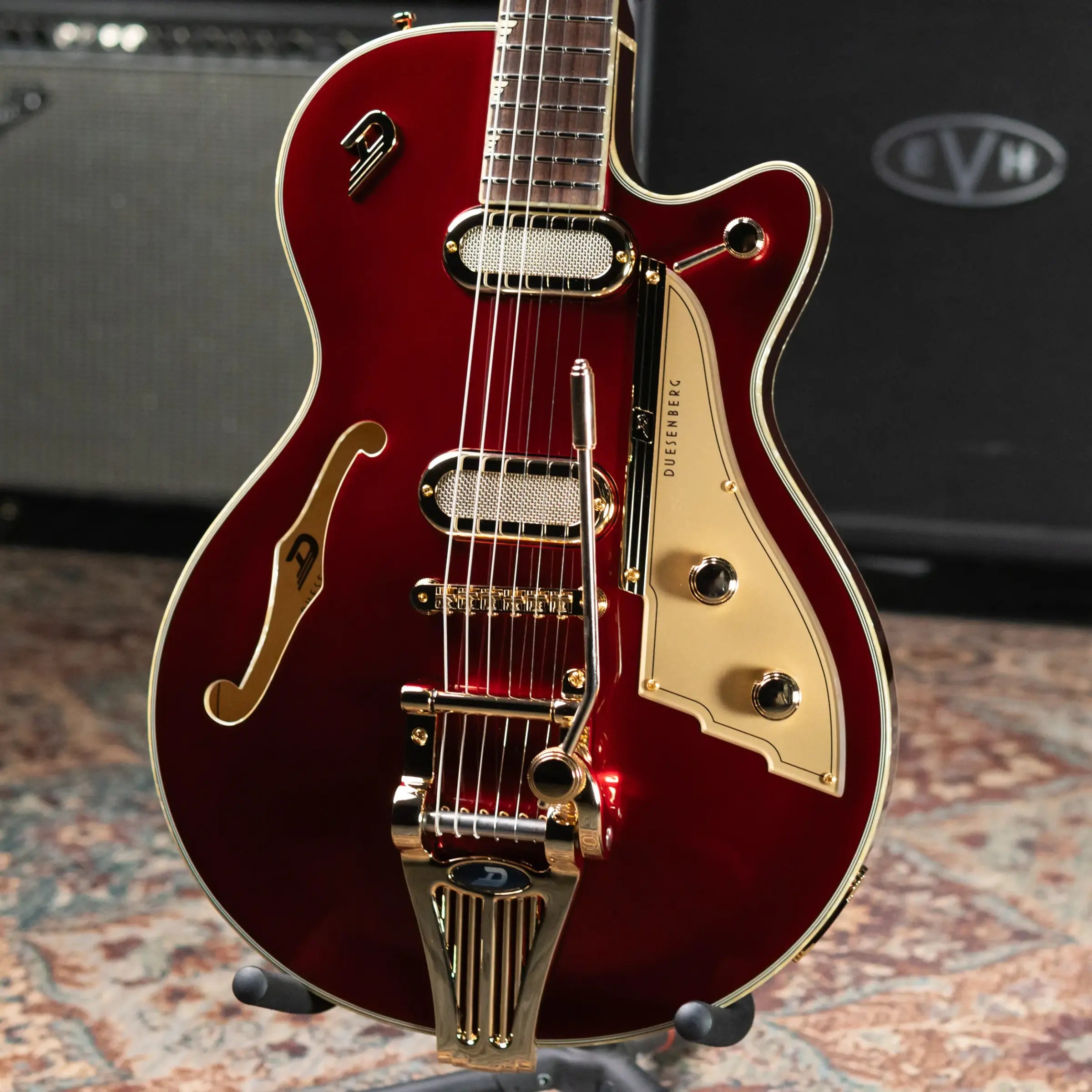 Duesenberg Starplayer TV Phonic Semi-Hollow Electric Guitar - Balboa Pearl Red with Hardshell Case