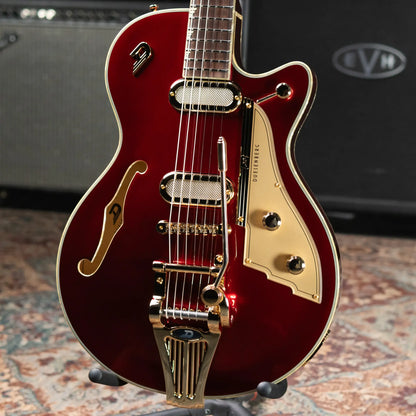 Duesenberg Starplayer TV Phonic Semi-Hollow Electric Guitar - Balboa Pearl Red with Hardshell Case