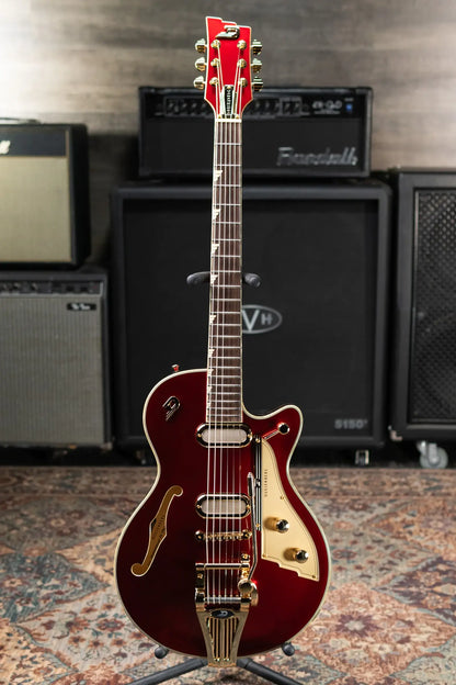 Duesenberg Starplayer TV Phonic Semi-Hollow Electric Guitar - Balboa Pearl Red with Hardshell Case