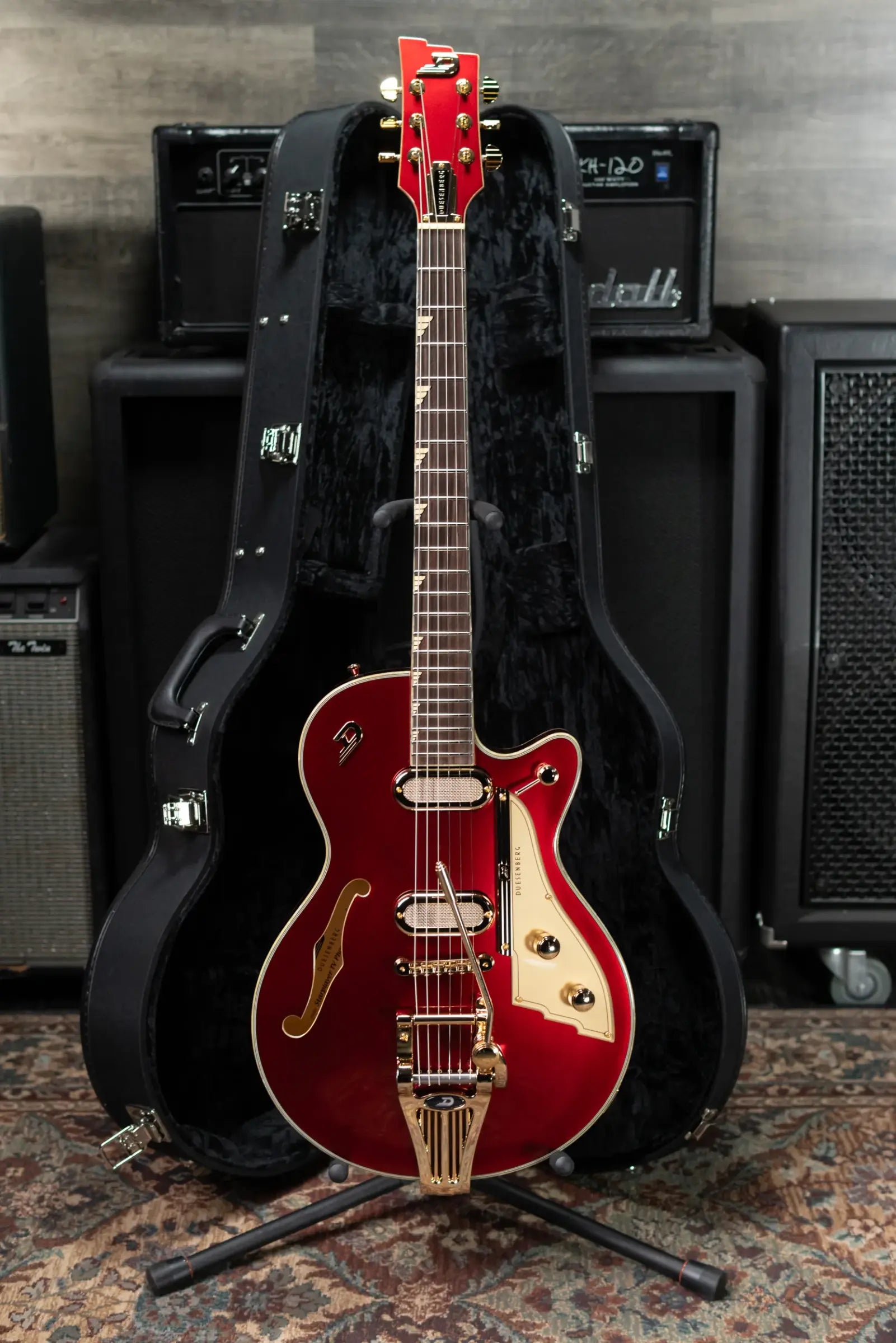 Duesenberg Starplayer TV Phonic Semi-Hollow Electric Guitar - Balboa Pearl Red with Hardshell Case