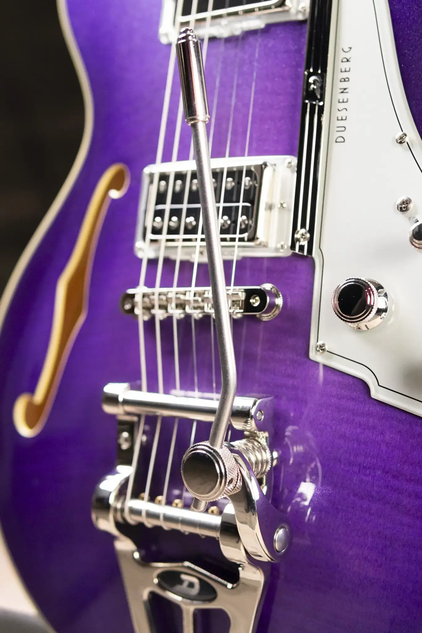 Duesenberg Starplayer TV Semi-Hollow Electric Guitar - Galaxy Purple Burst with Hardshell Case