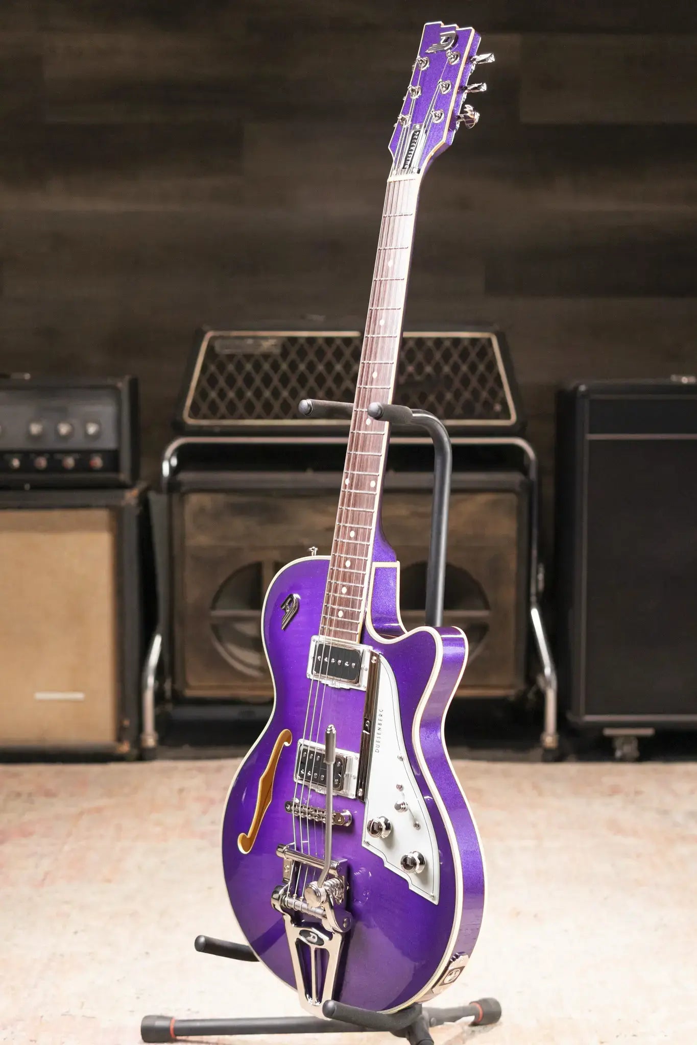 Duesenberg Starplayer TV Semi-Hollow Electric Guitar - Galaxy Purple Burst with Hardshell Case