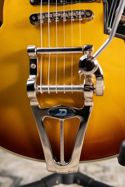 Duesenberg Starplayer TV Semi-Hollow Electric Guitar - Gold Burst with Hardshell Case