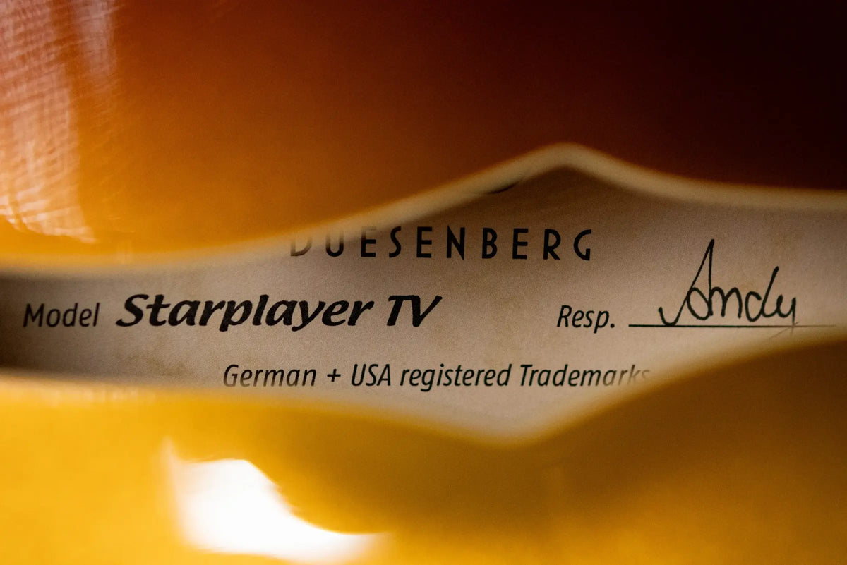 Duesenberg Starplayer TV Semi-Hollow Electric Guitar - Gold Burst with Hardshell Case