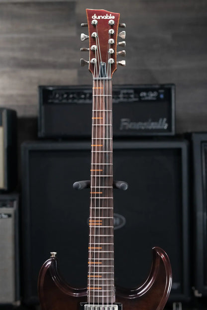 Dunable Custom Gnarwhal 9-String 1-Piece Curly Redwood Electric Guitar - Charcoal/Red Shift with Hardshell Case