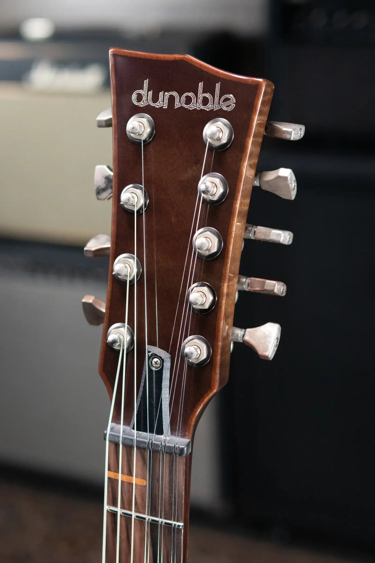 Dunable Custom Gnarwhal 9-String 1-Piece Curly Redwood Electric Guitar - Charcoal/Red Shift with Hardshell Case