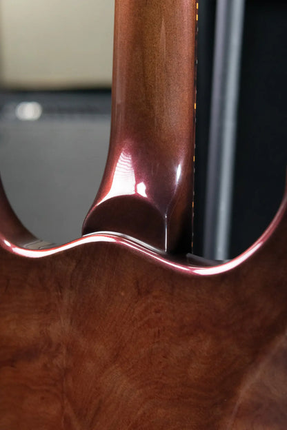 Dunable Custom Gnarwhal 9-String 1-Piece Curly Redwood Electric Guitar - Charcoal/Red Shift with Hardshell Case