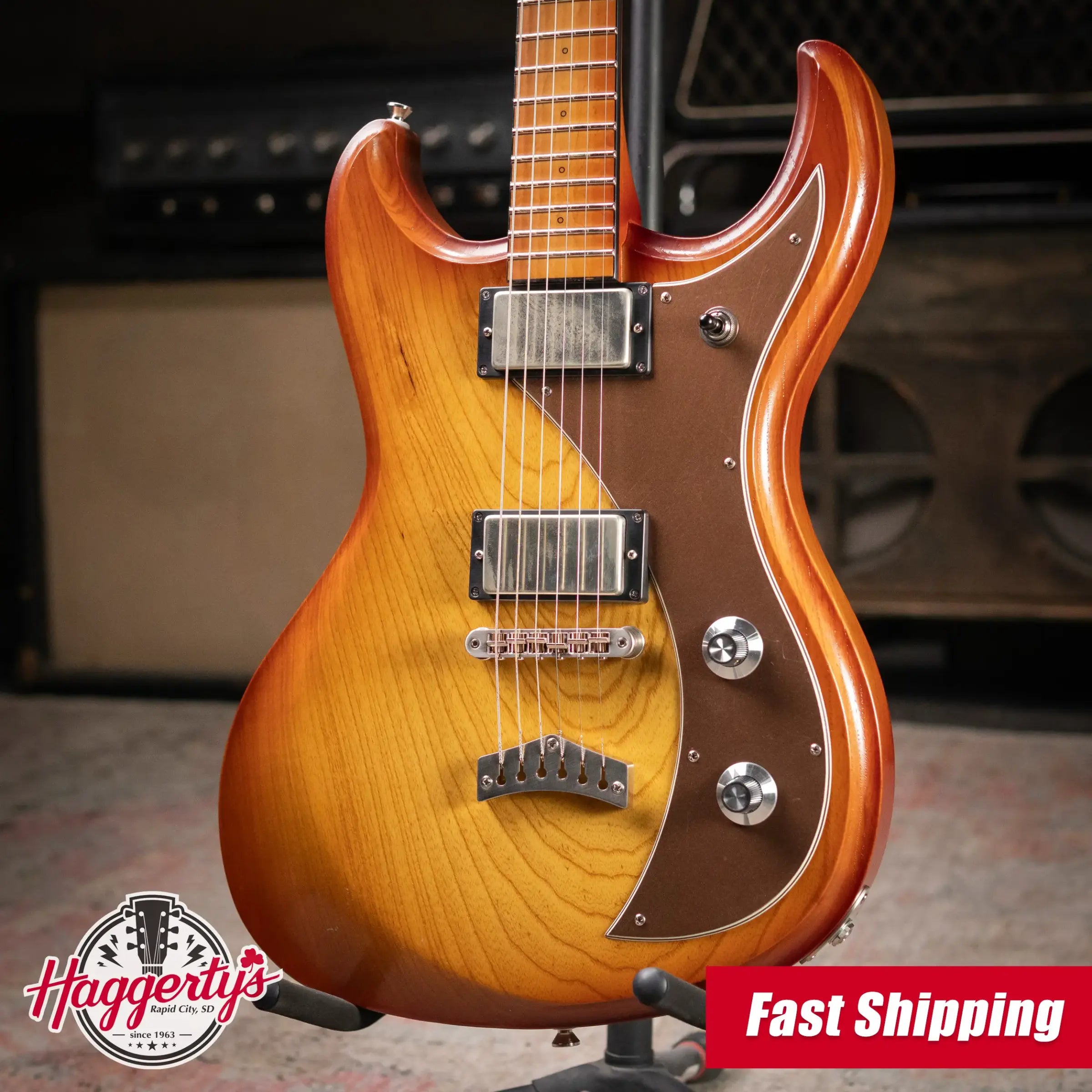 Dunable Custom Shop Gnarwhal Electric Guitar - Amber Burst with Hardshell Case