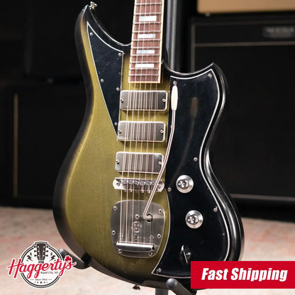 Dunable Custom Yeti Swervemeister Electric Guitar - Antique Silverburst with Hardshell Case