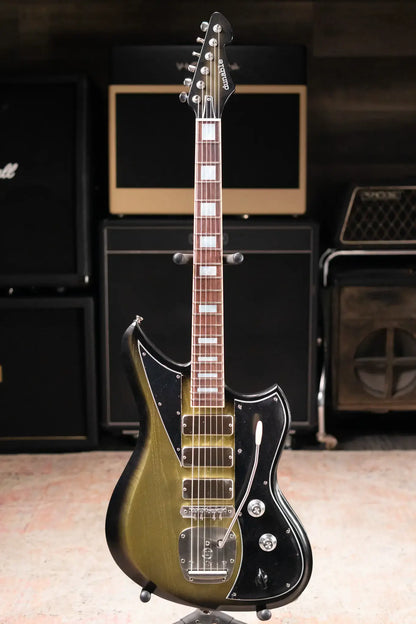 Dunable Custom Yeti Swervemeister Electric Guitar - Antique Silverburst with Hardshell Case