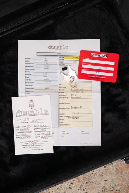 Dunable USA Custom Shop Yeti Electric Guitar - Black with Hardshell Case