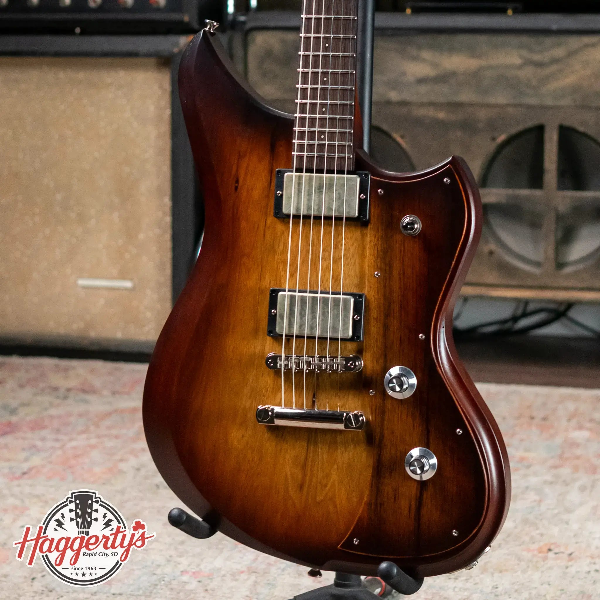 Dunable USA Yeti Electric Guitar - Black Limba Tobacco with Hardshell Case