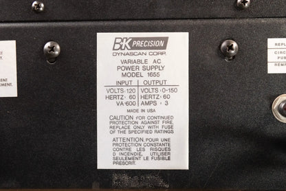 B+K Precision DynaScan Corporation 1655 Variable AC Power Supply - Used
