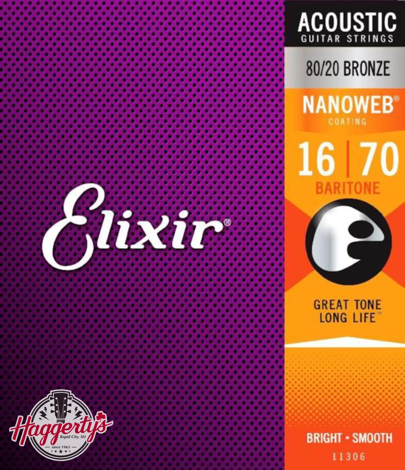 Elixir 11306 Acoustic Baritone String Set .016-.070