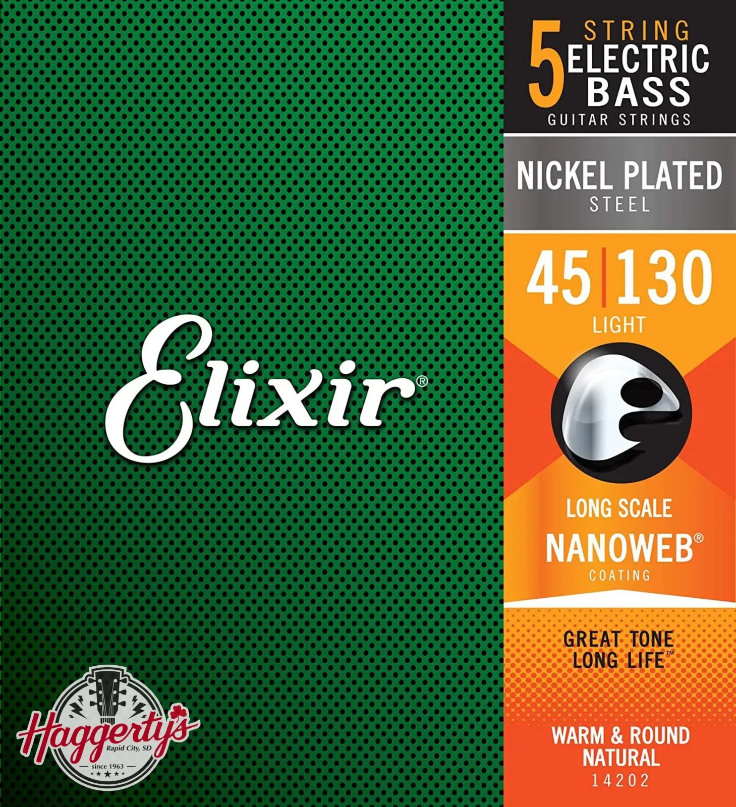 Elixir Nanoweb 5-String Bass 45-130 Long Scale