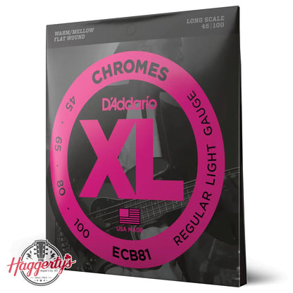 D'Addario ECB81 Chromes Bass Guitar Strings 45-100 Long Scale