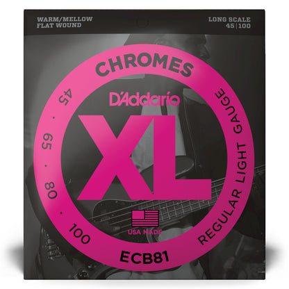 D'Addario ECB81 Chromes Bass Guitar Strings 45-100 Long Scale