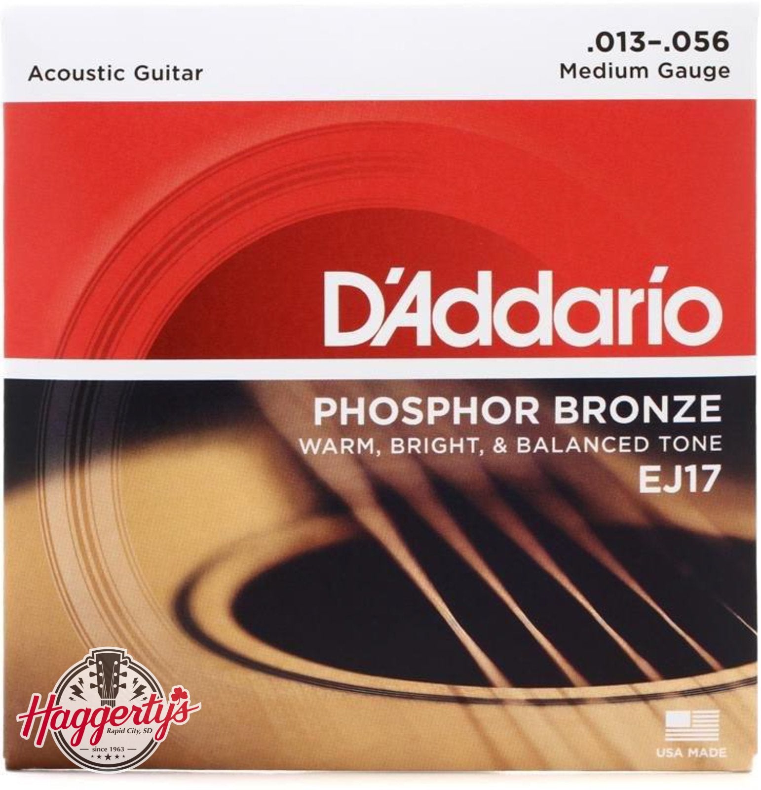 D'Addario EJ17 Phosphor Bronze Acoustic Guitar Strings 13-56