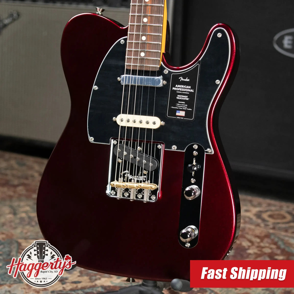 Fender American Professional Hotshot Telecaster Electric Guitar - Oxblood with Hardshell Case