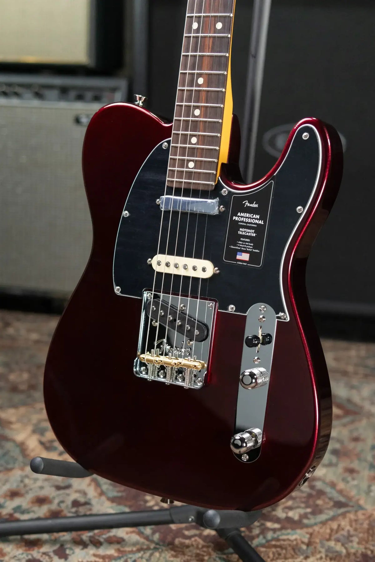 Fender American Professional Hotshot Telecaster Electric Guitar - Oxblood with Hardshell Case