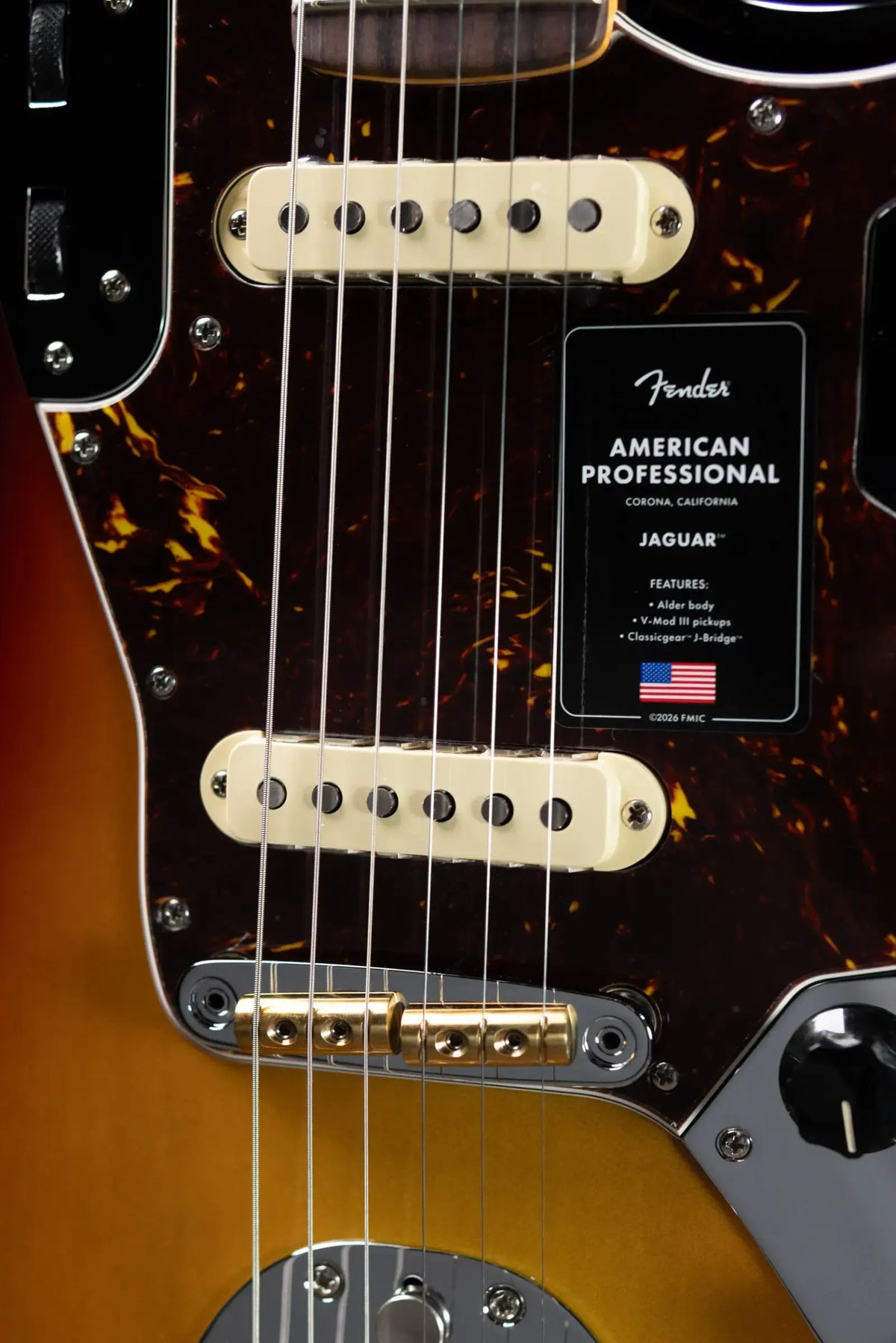 Fender American Professional Jaguar Electric Guitar - 3-Color Sunburst with Hardshell Case