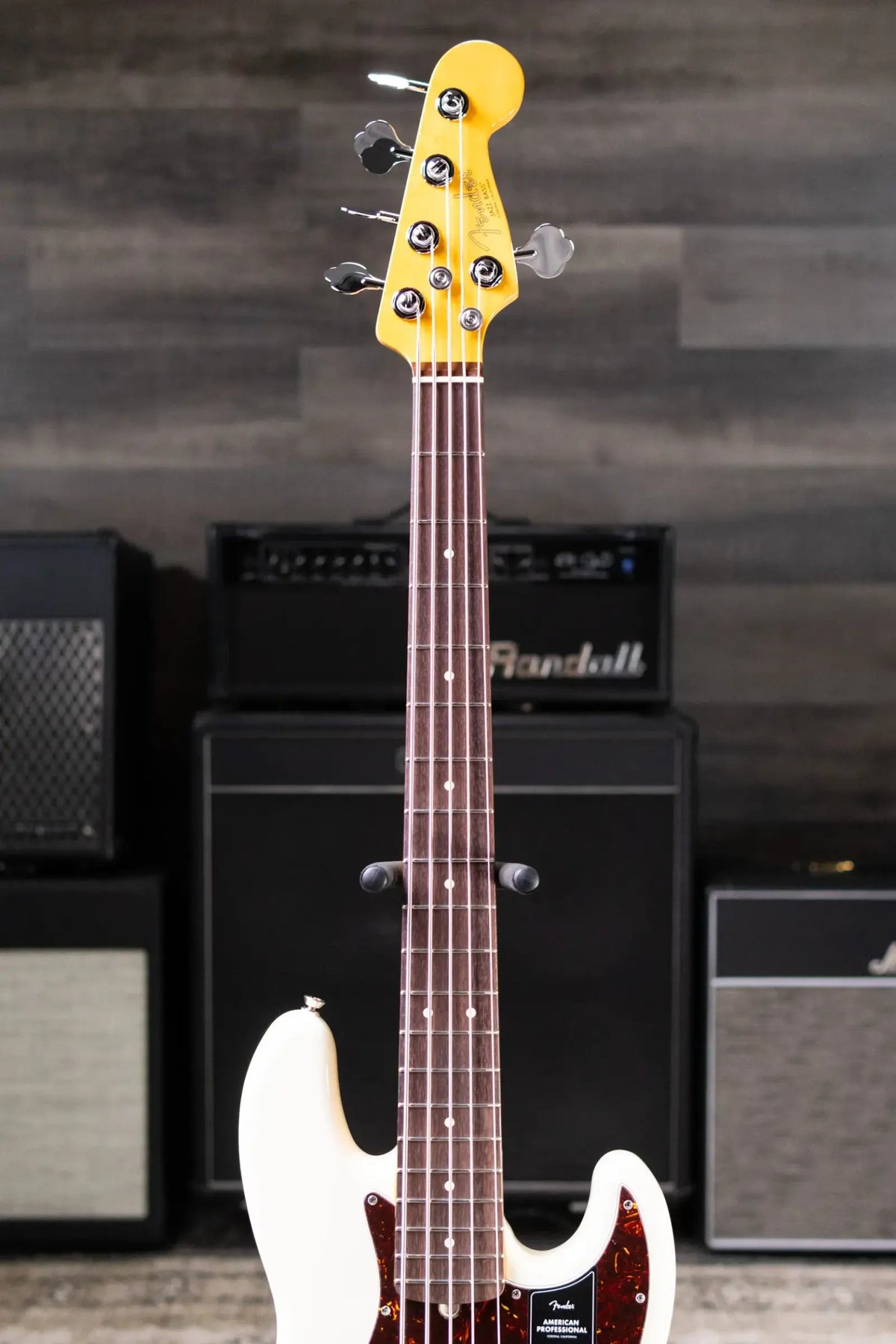 Fender American Professional Jazz Bass V - Olympic White with Hardshell Case