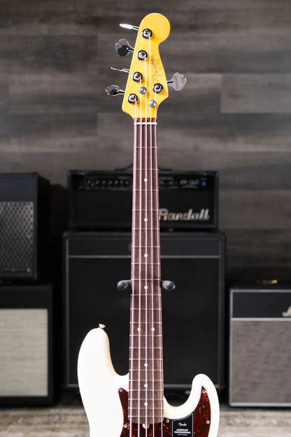 Fender American Professional Jazz Bass V - Olympic White with Hardshell Case