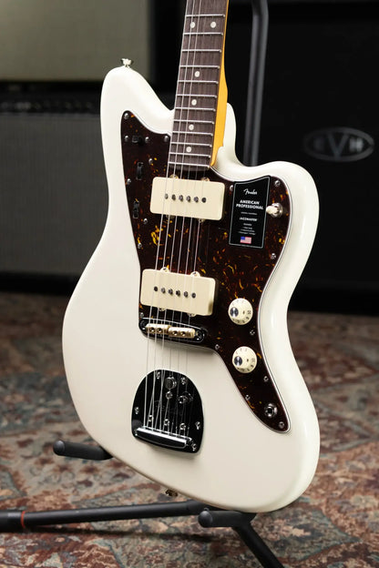 Fender American Professional Jazzmaster Electric Guitar - Olympic White with Hardshell Case