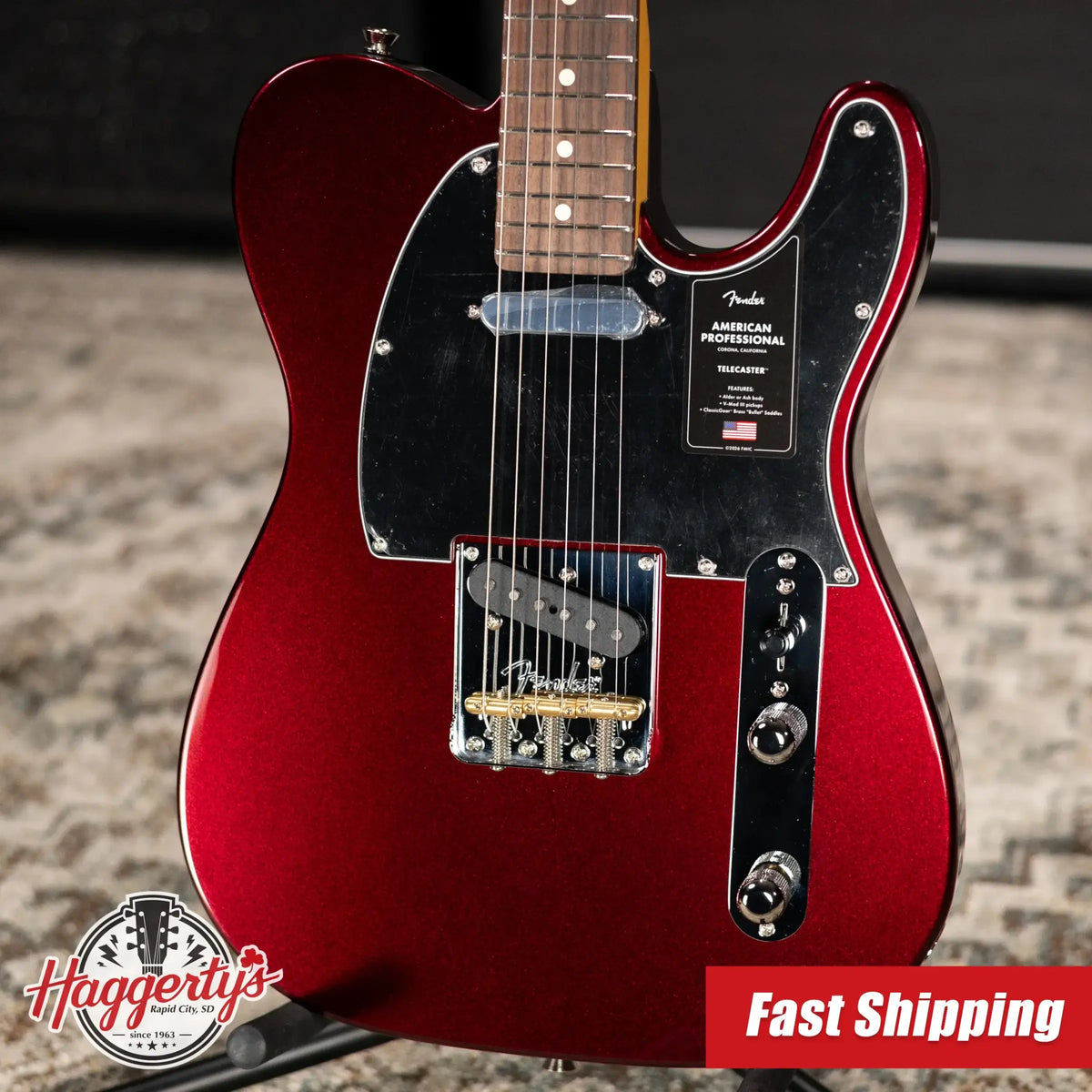 Fender American Professional Telecaster Electric Guitar - Oxblood with Hardshell Case