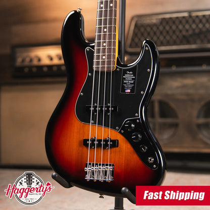 Fender American Professional Classic Jazz Bass - 3-Color Sunburst with Gig Bag
