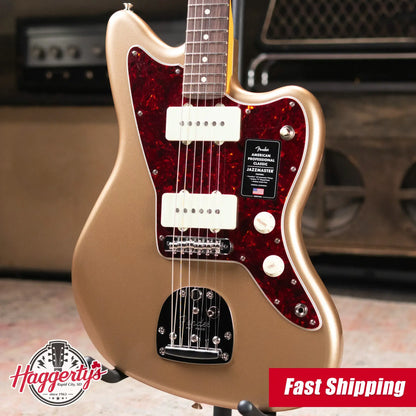 Fender American Professional Classic Jazzmaster Electric Guitar - Faded Firemist Gold with Gig Bag