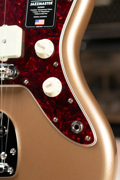 Fender American Professional Classic Jazzmaster Electric Guitar - Faded Firemist Gold with Gig Bag