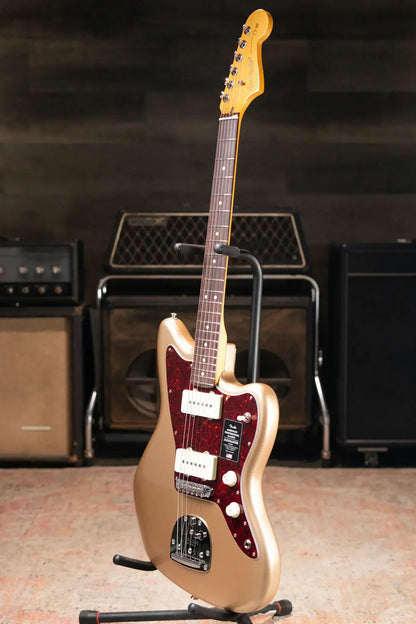 Fender American Professional Classic Jazzmaster Electric Guitar - Faded Firemist Gold with Gig Bag