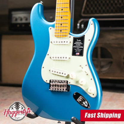 Fender American Professional Classic Stratocaster Electric Guitar - Faded Lake Placid Blue with Gig Bag