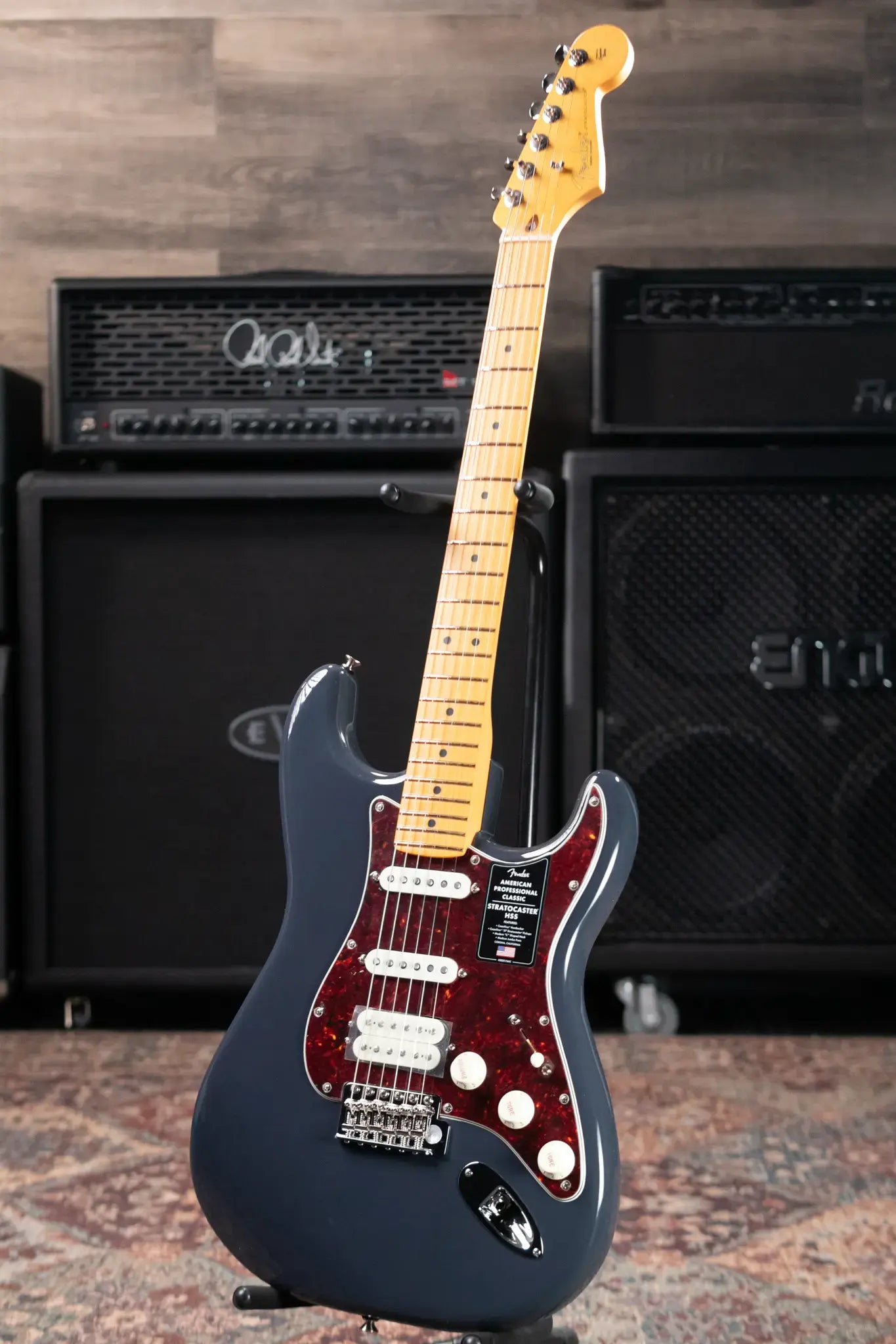 Fender American Professional Classic Stratocaster HSS Electric Guitar - Faded Black with Gig Bag