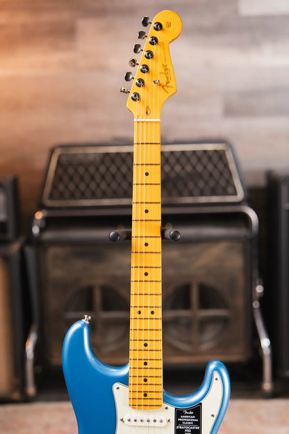 Fender American Professional Classic Stratocaster HSS Electric Guitar - Faded Lake Placid Blue with Gig Bag