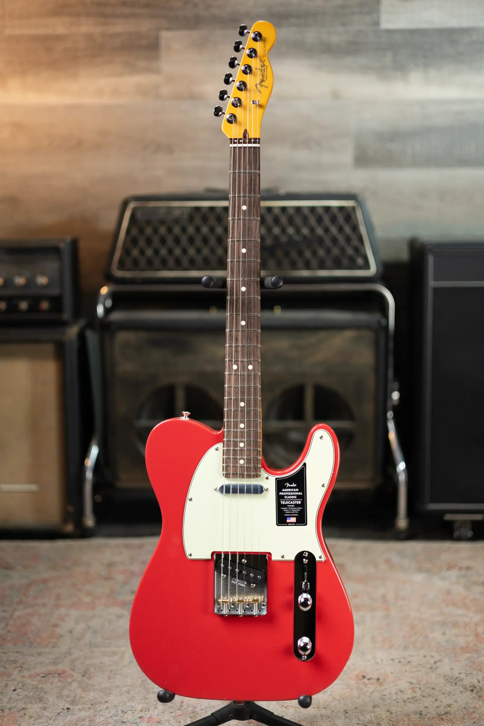 Fender American Professional Classic Telecaster Electric Guitar - Faded Dakota Red with Gig Bag