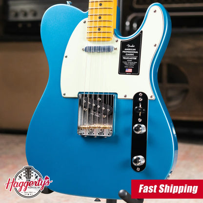 Fender American Professional Classic Telecaster Electric Guitar - Faded Lake Placid Blue with Gig Bag