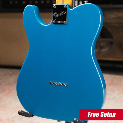 Fender American Professional Classic Telecaster Electric Guitar - Faded Lake Placid Blue with Gig Bag